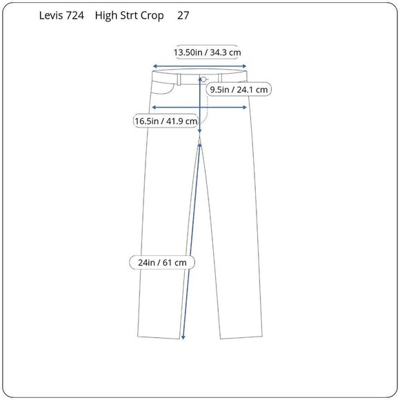 LEVIS 724 Women's Sz 27 High Rise Straight Crop Dark Blue Wash Red Tag EUC - Picture 4 of 12